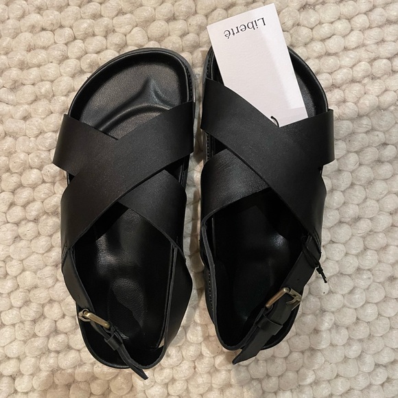 NWT Liberte Leather Capri Sandals - Black - Picture 3 of 4